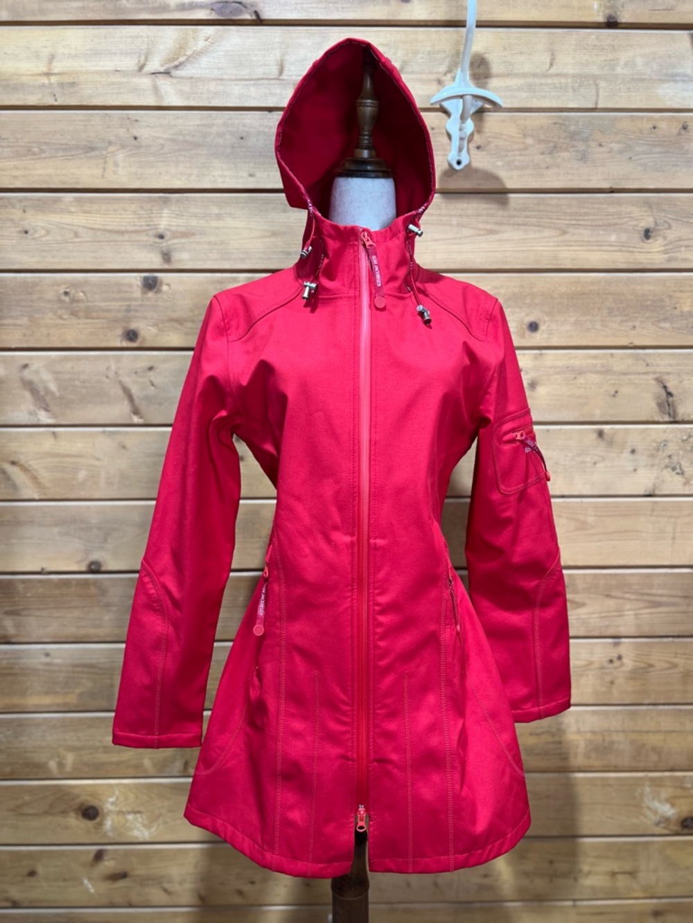 Isle Jacobsen Hornbæk Soft Shell Rain Jacket Red XS Long  Coat